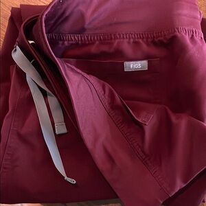 Figs Livingston Burgundy Scrub Pants
